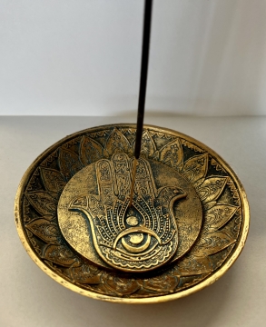 Incense Holder Hamsa Bronze